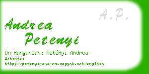 andrea petenyi business card