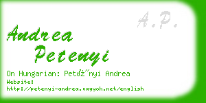 andrea petenyi business card